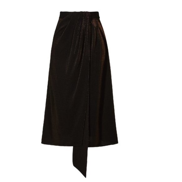 SALLY LA POINTE  Wrap Midi Skirt - Picture 1 of 9